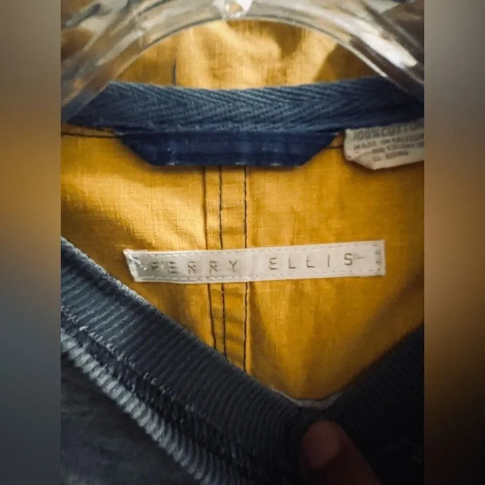 Perry Ellis Sailor Jacket - Size XL - Blue / White - GorpCore- Y2K Hooded Jacket